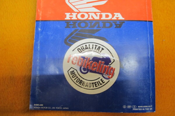 Honda CBR 900 RR y Werkstatt-Handbuch WHB 2000 Werkstatt-Handbuch CBR900RRy D – Bild 3